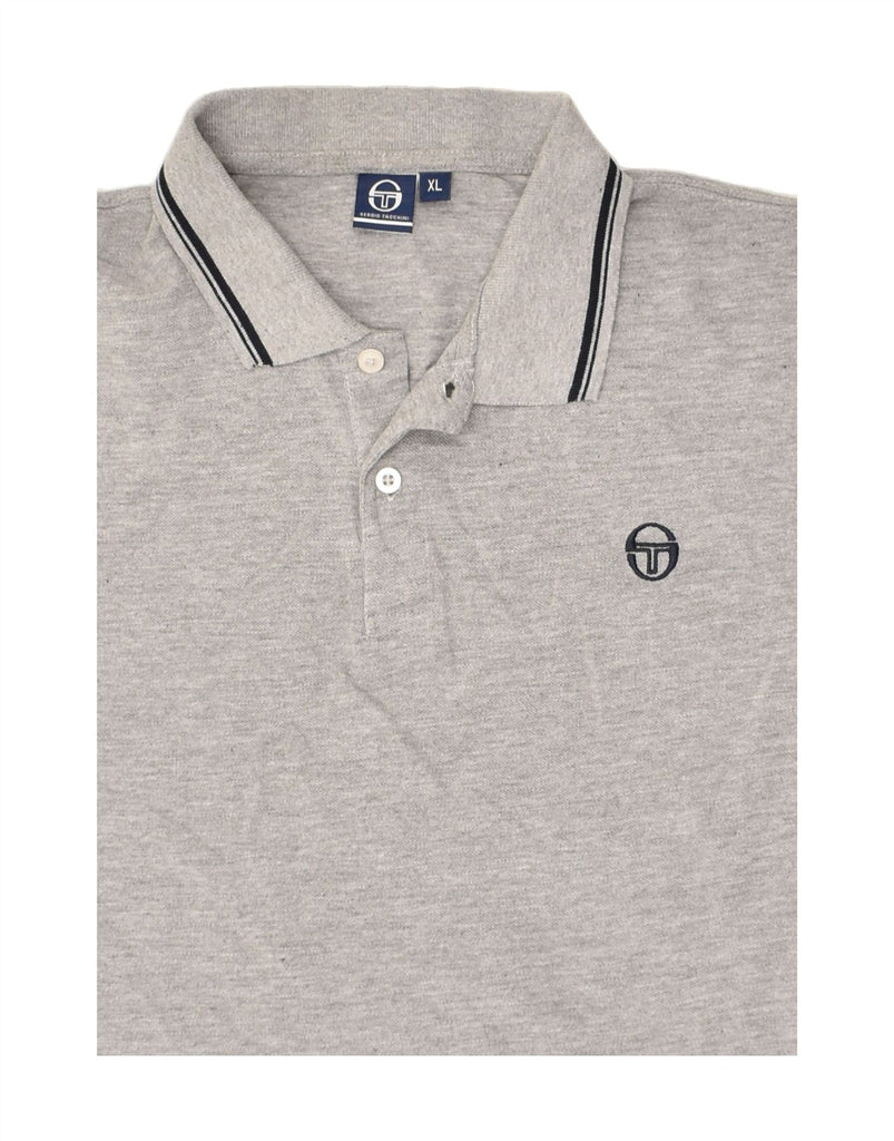 SERGIO TACCHINI Mens Slim Polo Shirt XL Grey Cotton | Vintage Sergio Tacchini | Thrift | Second-Hand Sergio Tacchini | Used Clothing | Messina Hembry 