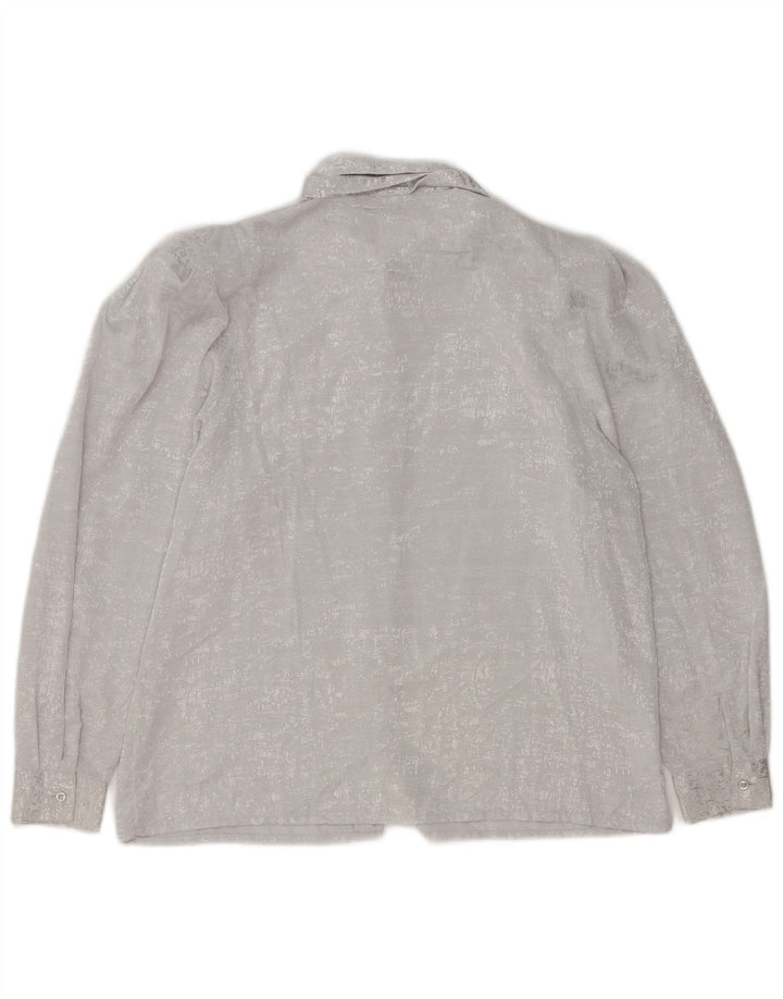 YESSICA Womens Front Tie Shirt Blouse EU 42 Large Grey Polyester