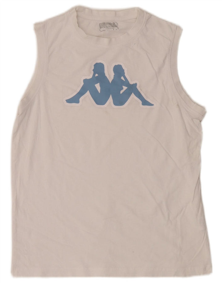 Kappa Mens Graphic Vest Top Medium White Cotton
