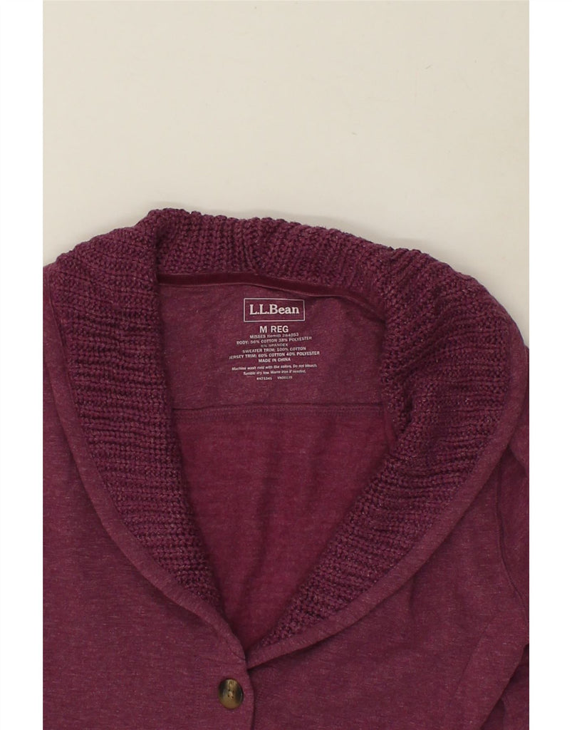 L.L.BEAN Womens Cardigan Sweater UK 14 Medium Burgundy Cotton | Vintage L.L.Bean | Thrift | Second-Hand L.L.Bean | Used Clothing | Messina Hembry 