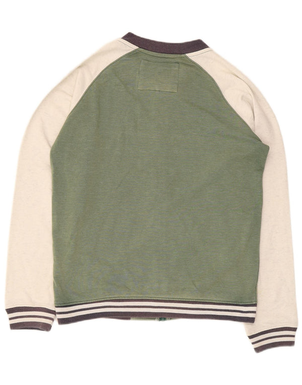 Quiksilver Boys Tracksuit Top Jacket 13-14 Years XL Green Colourblock