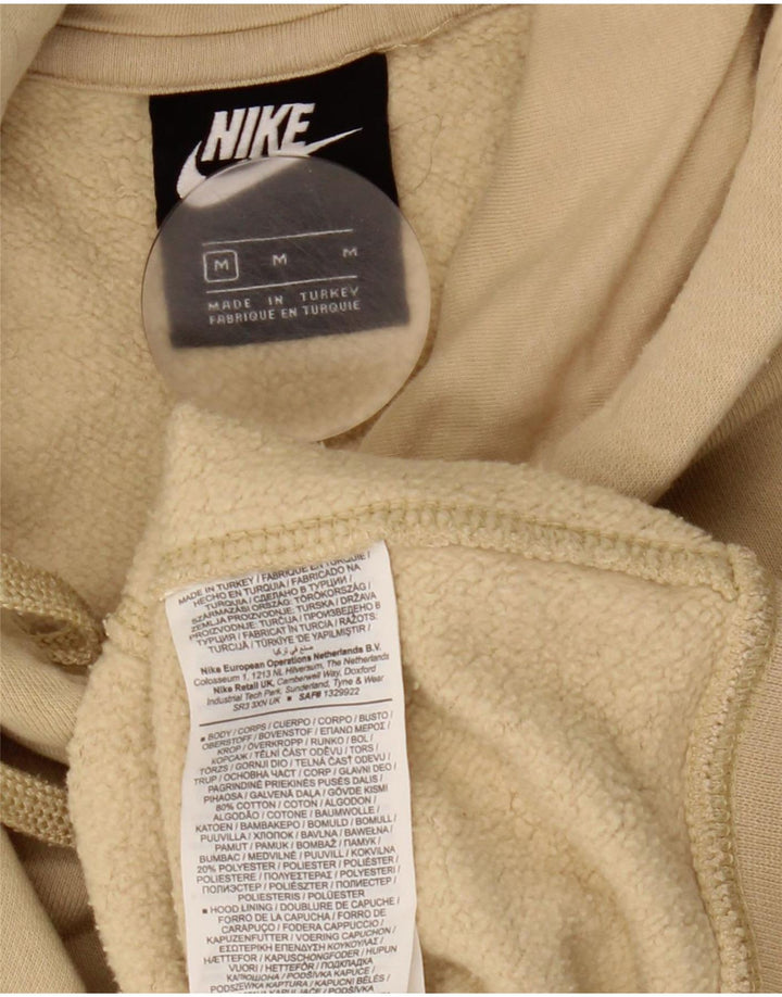 Nike Mens Hoodie Jumper Medium Beige Cotton