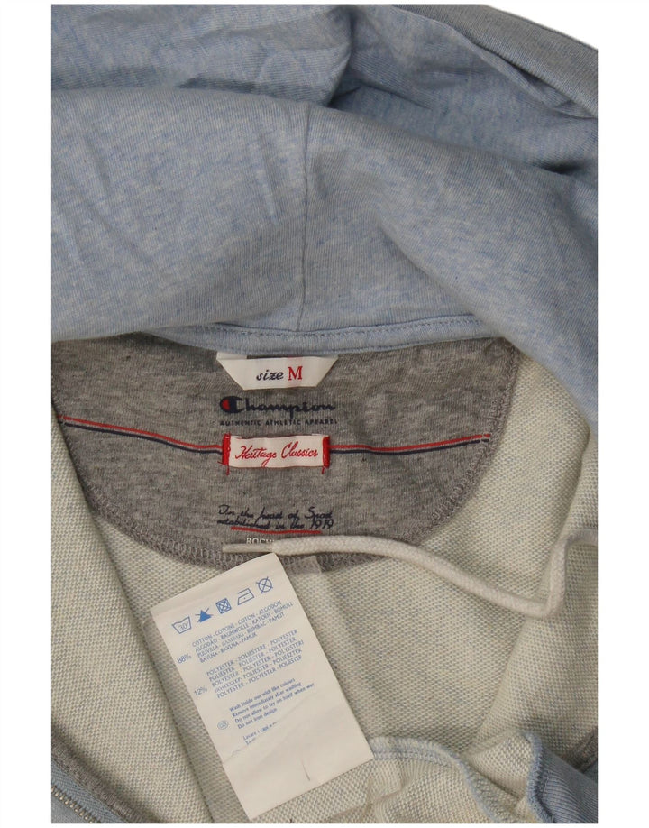 Champion Womens Heritage Classics Zip Hoodie Sweater UK 14 Medium Blue