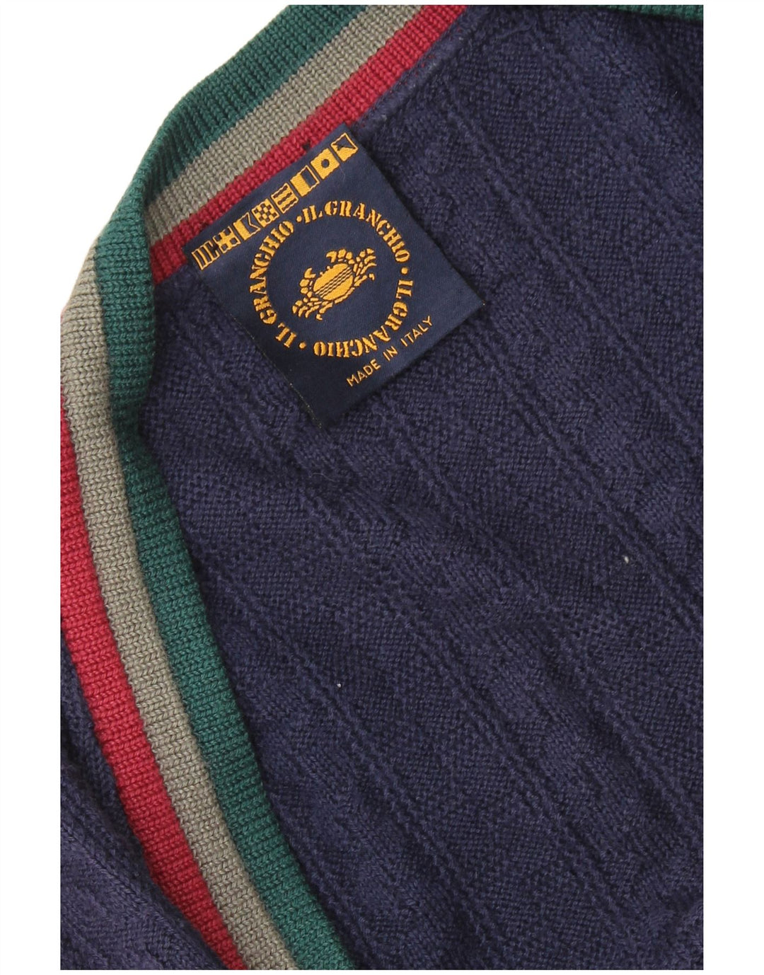 IL GRANCHIO Mens Cardigan Sweater XL Navy Blue
