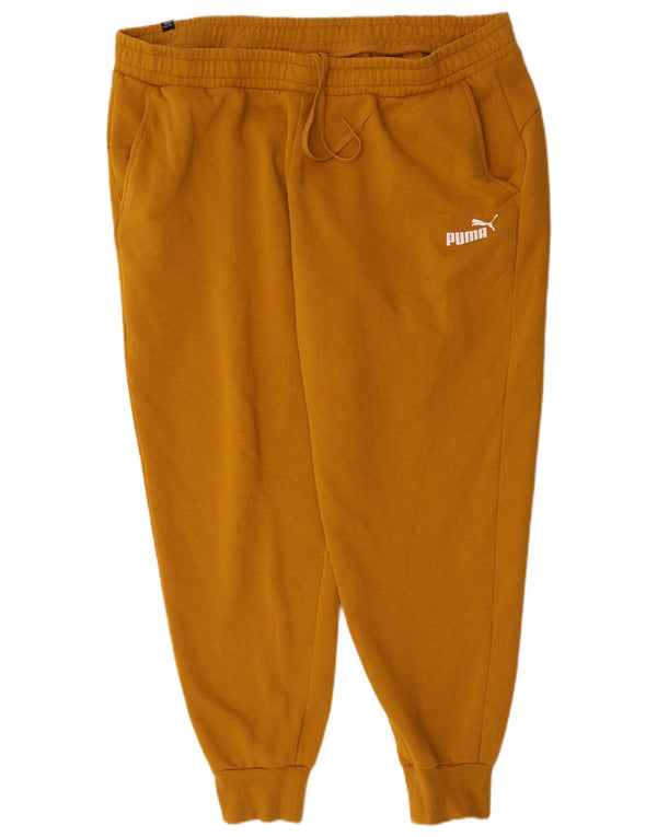 Puma Womens Tracksuit Trousers Joggers 3XL Yellow Cotton