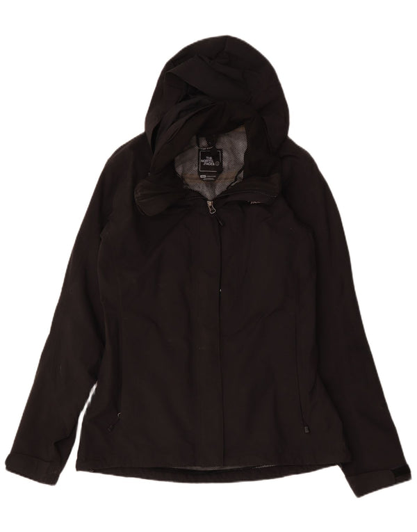 The North Face Womens Hooded Rain Jacket UK 14 Medium Black Polyester