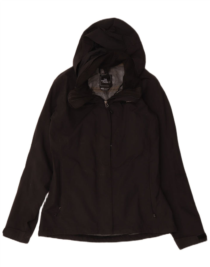 The North Face Womens Hooded Rain Jacket UK 14 Medium Black Polyester