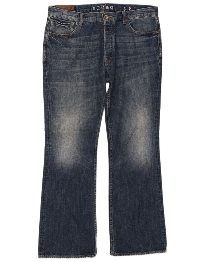 Fat Face Mens Bootcut Jeans W36 L32 Navy Blue Cotton