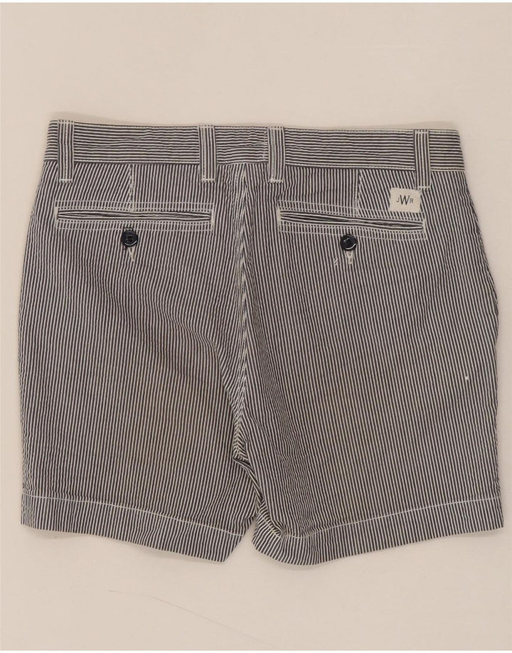 WOOLRICH Womens Chino Shorts W29 Medium Navy Blue Pinstripe Vintage Woolrich and Second-Hand Woolrich from Messina Hembry 