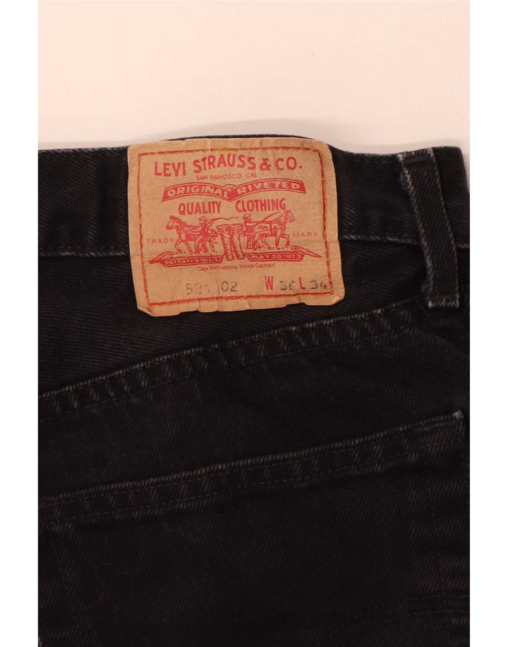 Levi's Mens 521 Tapered Jeans W36 L32 Black Cotton