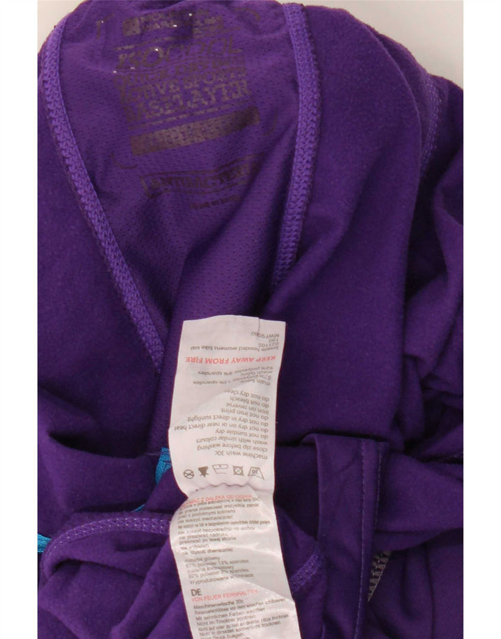 Mountain Warehouse Mens Hooded Zip Neck Top Long Sleeve Medium Purple