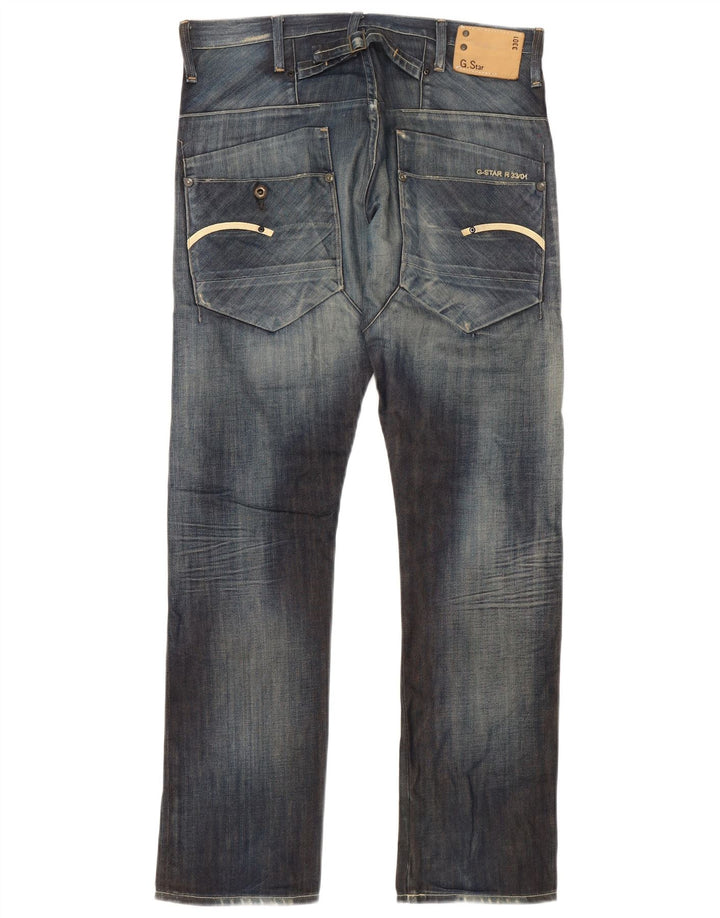G-Star Mens Straight Jeans W32 L32 Navy Blue Cotton