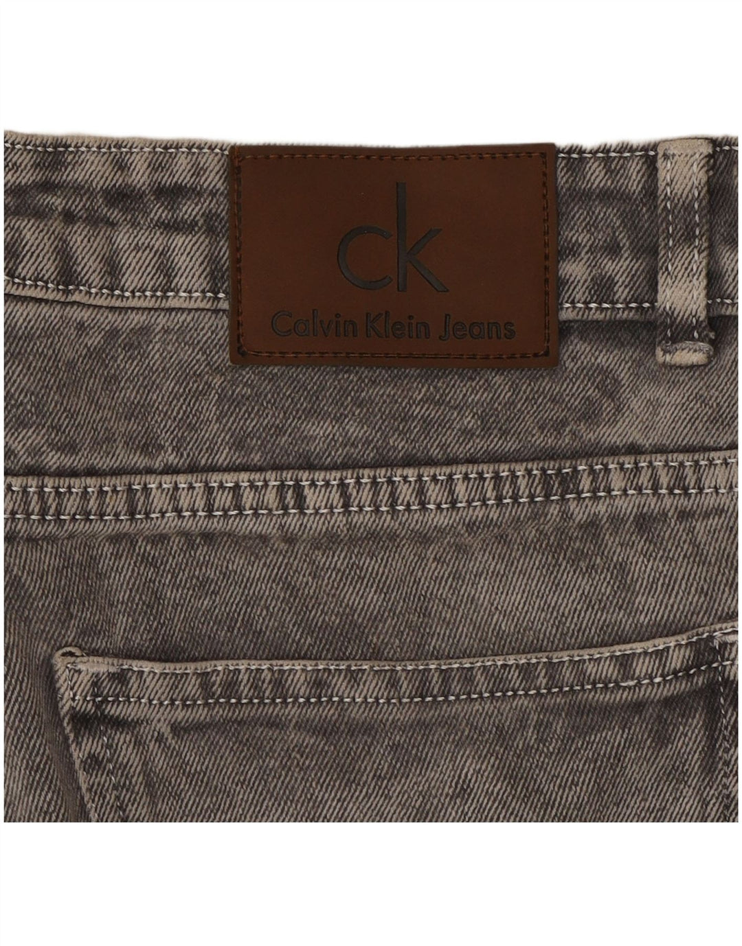 CALVIN KLEIN Mens Distressed Cropped Jeans W34 L25 Grey