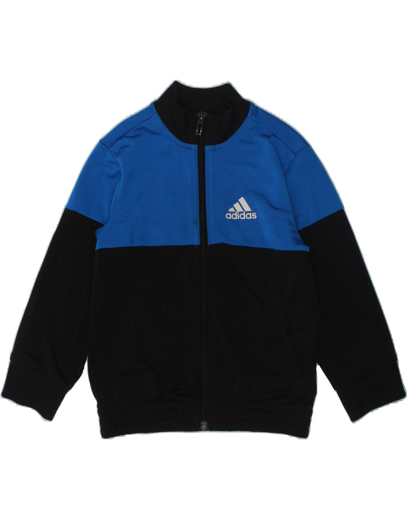 ADIDAS Boys Graphic Tracksuit Top Jacket 3-4 Years Blue Colourblock | Vintage Adidas | Thrift | Second-Hand Adidas | Used Clothing | Messina Hembry 