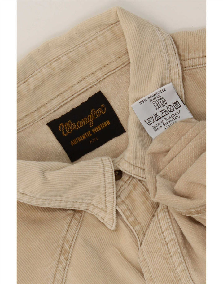 Wrangler Mens Corduroy Shirt 2XL Beige Cotton