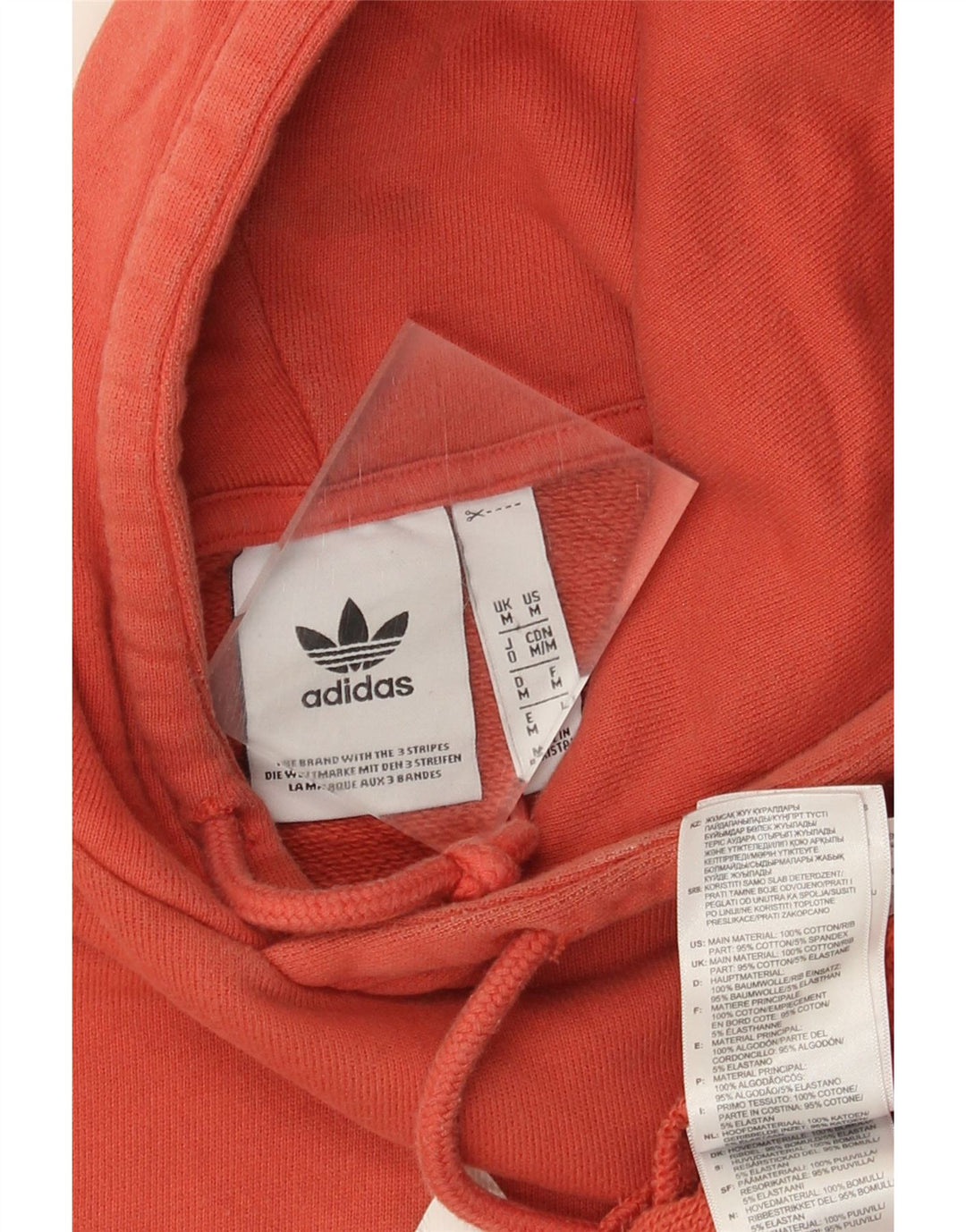 Adidas Mens Graphic Hoodie Jumper Medium Red Cotton