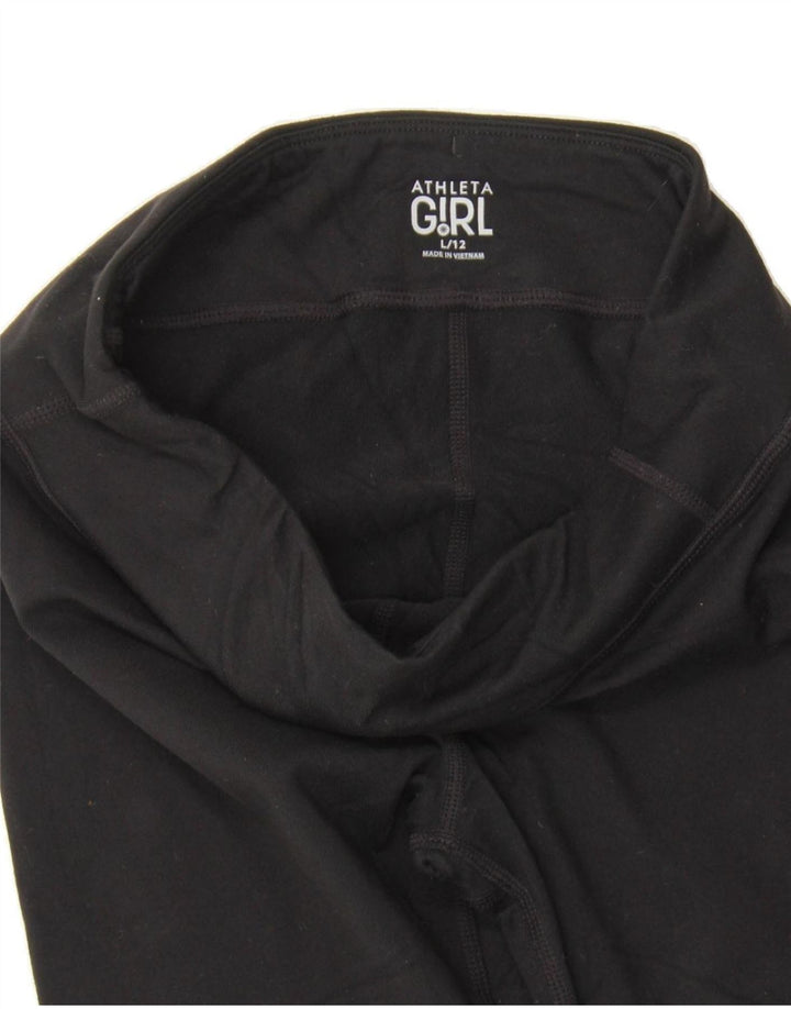 ATHLETA Girls Leggings 11-12 Years Large Black Nylon Vintage Athleta and Second-Hand Athleta from Messina Hembry 