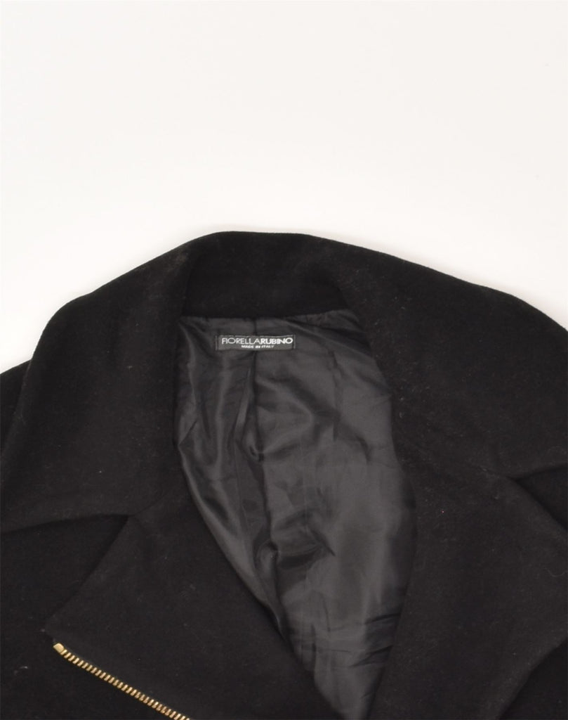 FIORELLA RUBINO Womens Overcoat UK 14 large Black Wool | Vintage Fiorella Rubino | Thrift | Second-Hand Fiorella Rubino | Used Clothing | Messina Hembry 