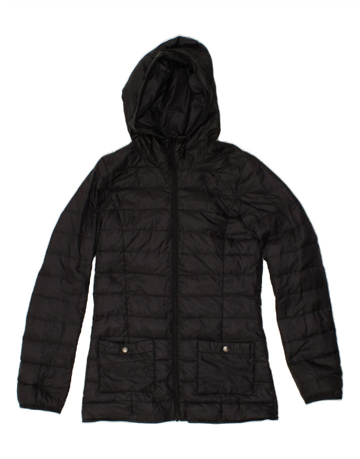 WOOLRICH Womens Hooded Reversible Padded Jacket UK 6 XS Black Nylon Vintage Woolrich and Second-Hand Woolrich from Messina Hembry 