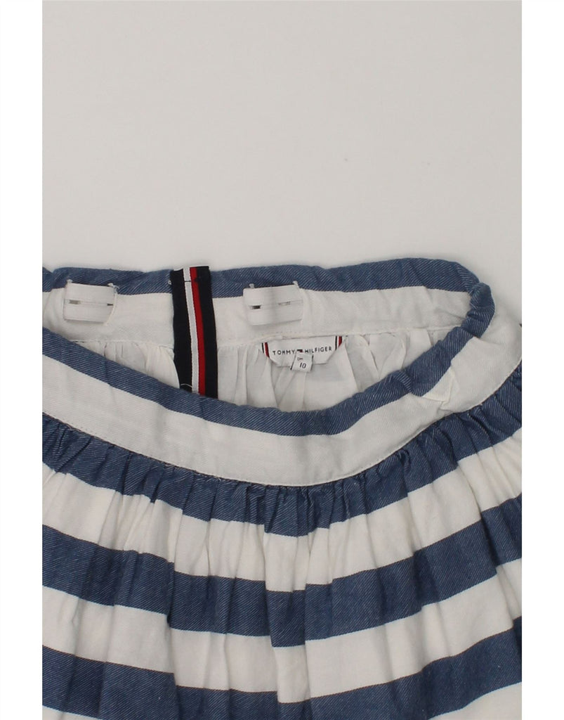 TOMMY HILFIGER Girls A-Line Skirt 9-10 Years W24  Blue Striped Cotton | Vintage Tommy Hilfiger | Thrift | Second-Hand Tommy Hilfiger | Used Clothing | Messina Hembry 