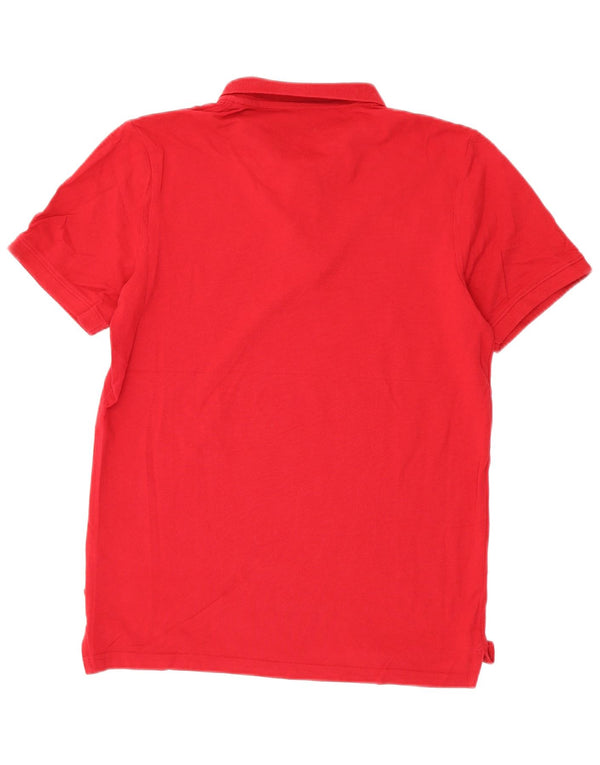 Jack & Jones Mens Polo Shirt Medium Red Cotton