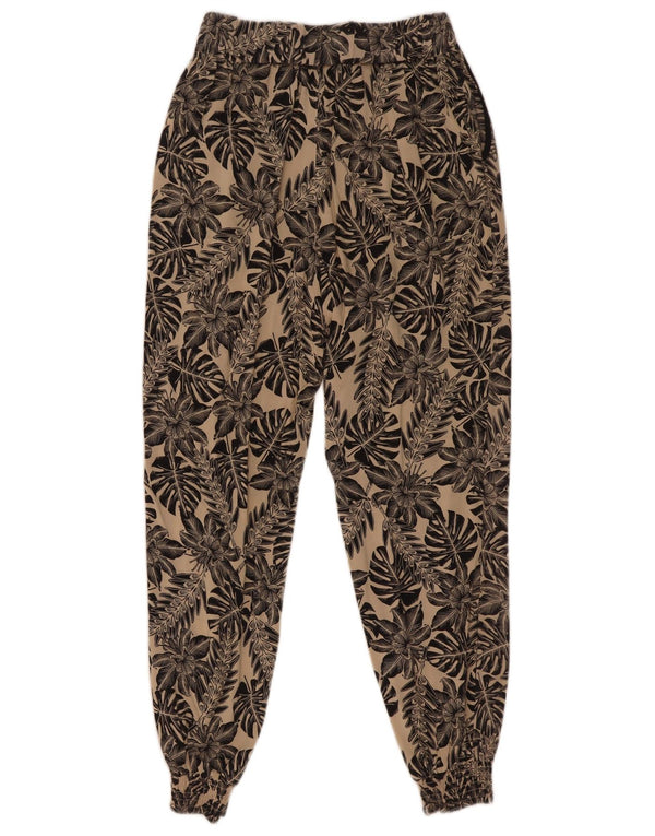 Warehouse Womens Joggers Casual Trousers UK 8 Small W24 L26 Beige Floral