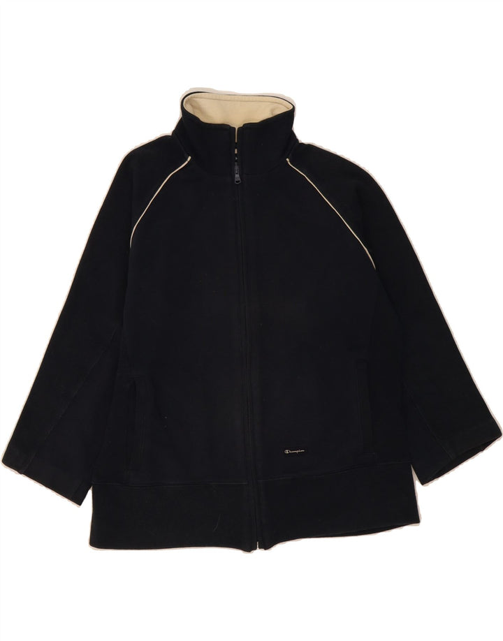 CHAMPION Womens 3/4 Sleeve Tracksuit Top Jacket UK 14 Medium Navy Blue Vintage Champion and Second-Hand Champion from Messina Hembry 