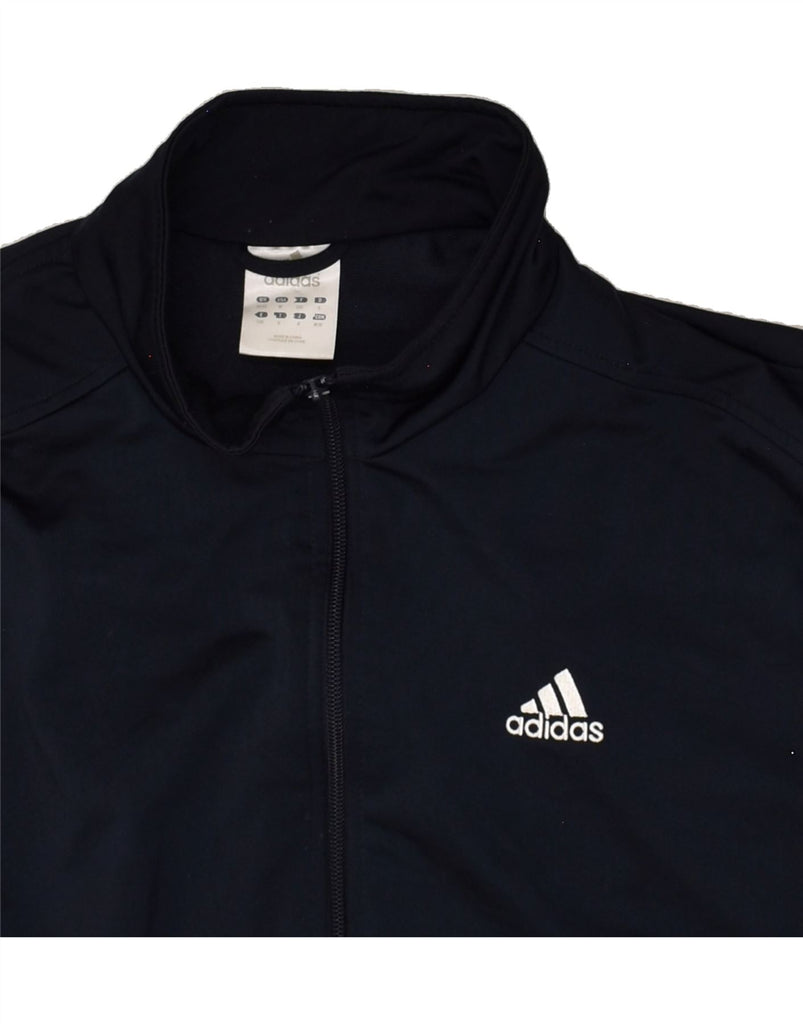 ADIDAS Mens Tracksuit Top Jacket UK 40/42 Medium Navy Blue Polyester | Vintage Adidas | Thrift | Second-Hand Adidas | Used Clothing | Messina Hembry 