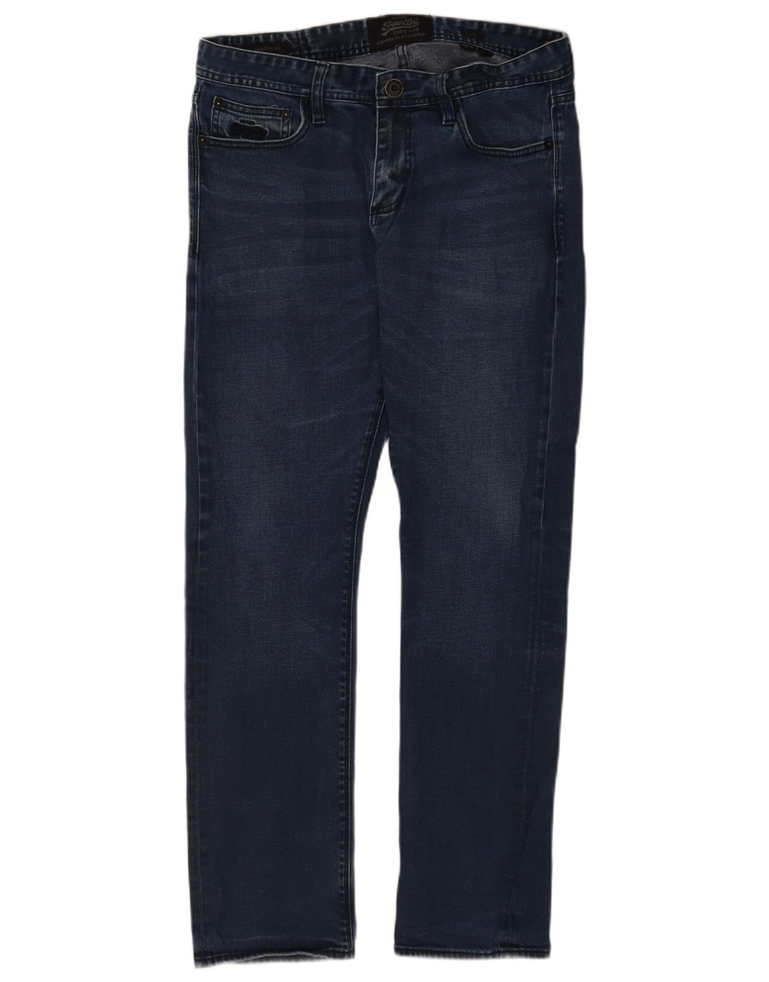 Superdry Mens Slim Jeans W34 L32 Navy Blue Cotton