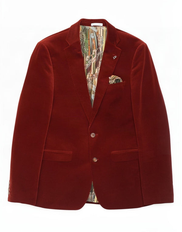White Label Mens Tapered Fit 2 Button Blazer Jacket UK 38 Medium Burgundy