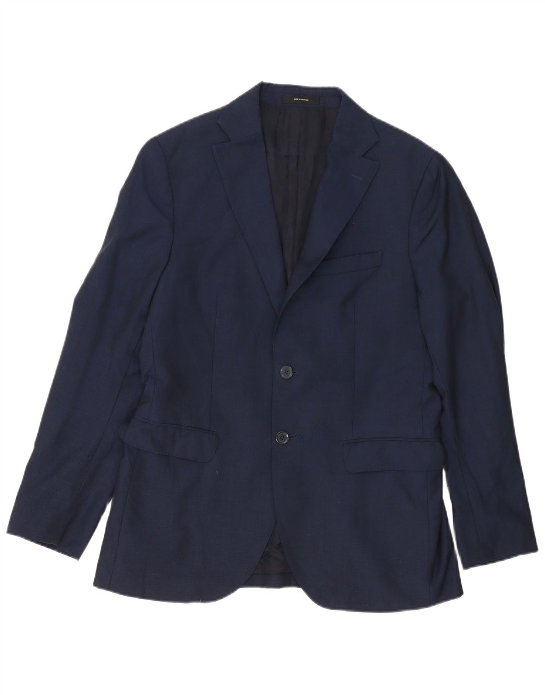 Massimo Dutti Mens 2 Button Blazer Jacket IT 48 Medium Navy Blue Wool
