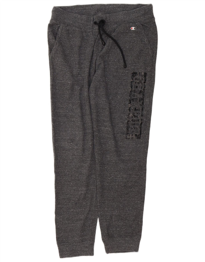 CHAMPION Womens Graphic Tracksuit Trousers Joggers UK 18 XL  Grey Flecked