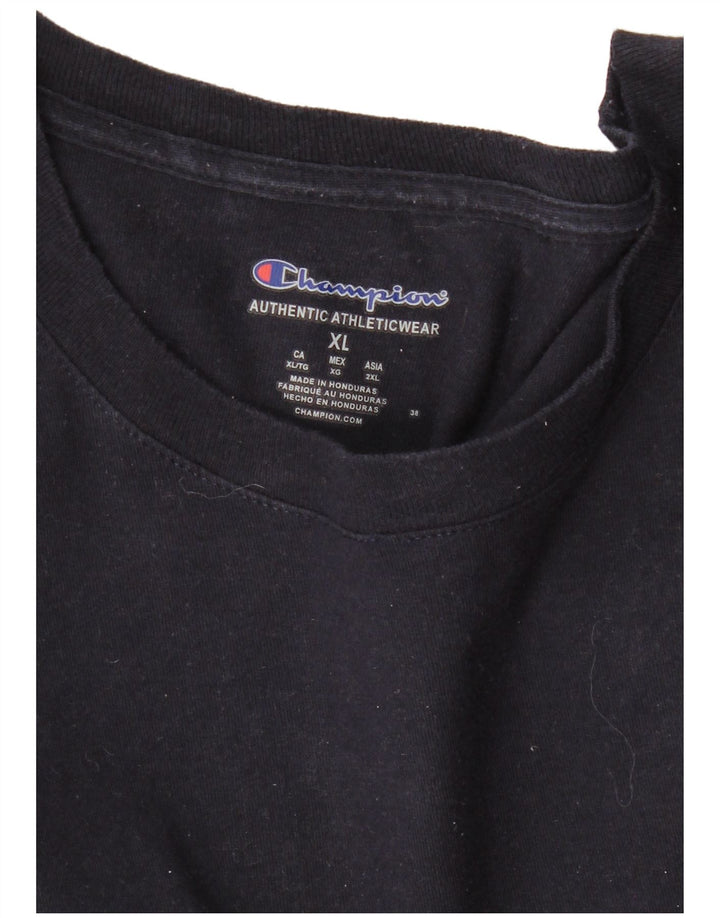 CHAMPION Mens Graphic Top Long Sleeve XL Navy Blue