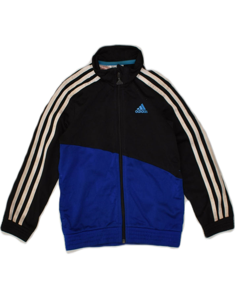 ADIDAS Boys Graphic Tracksuit Top Jacket 5-6 Years Black Colourblock | Vintage Adidas | Thrift | Second-Hand Adidas | Used Clothing | Messina Hembry 