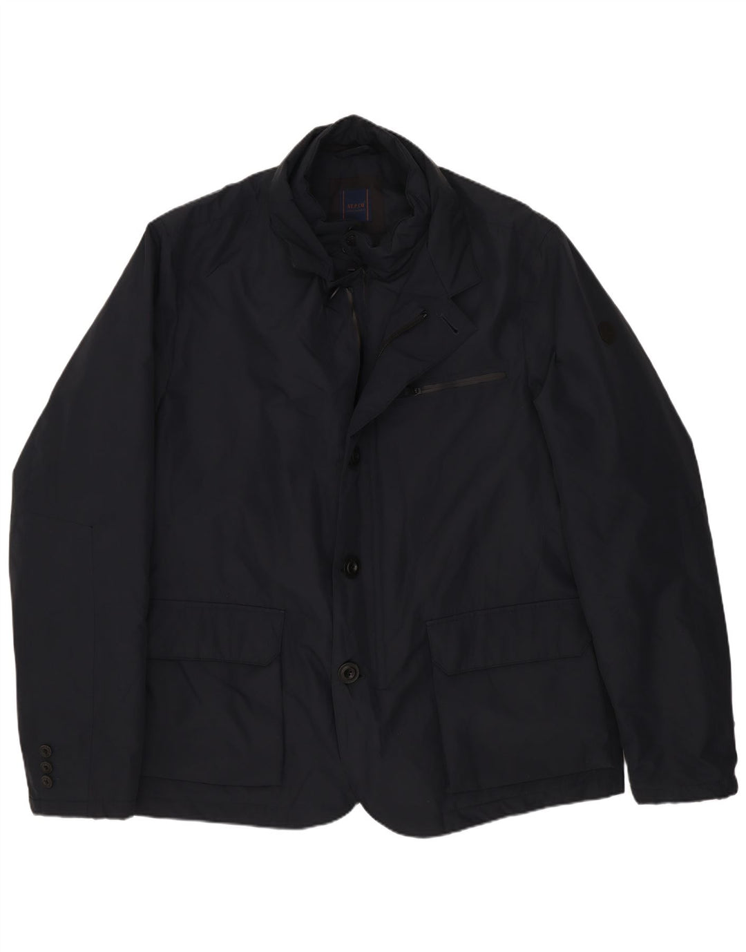 AT.P.CO Mens 3 Button Blazer Jacket UK 44 2XL Navy Blue Polyester