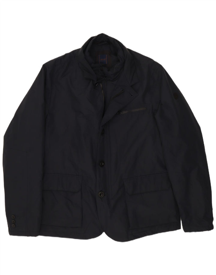AT.P.CO Mens 3 Button Blazer Jacket UK 44 2XL Navy Blue Polyester