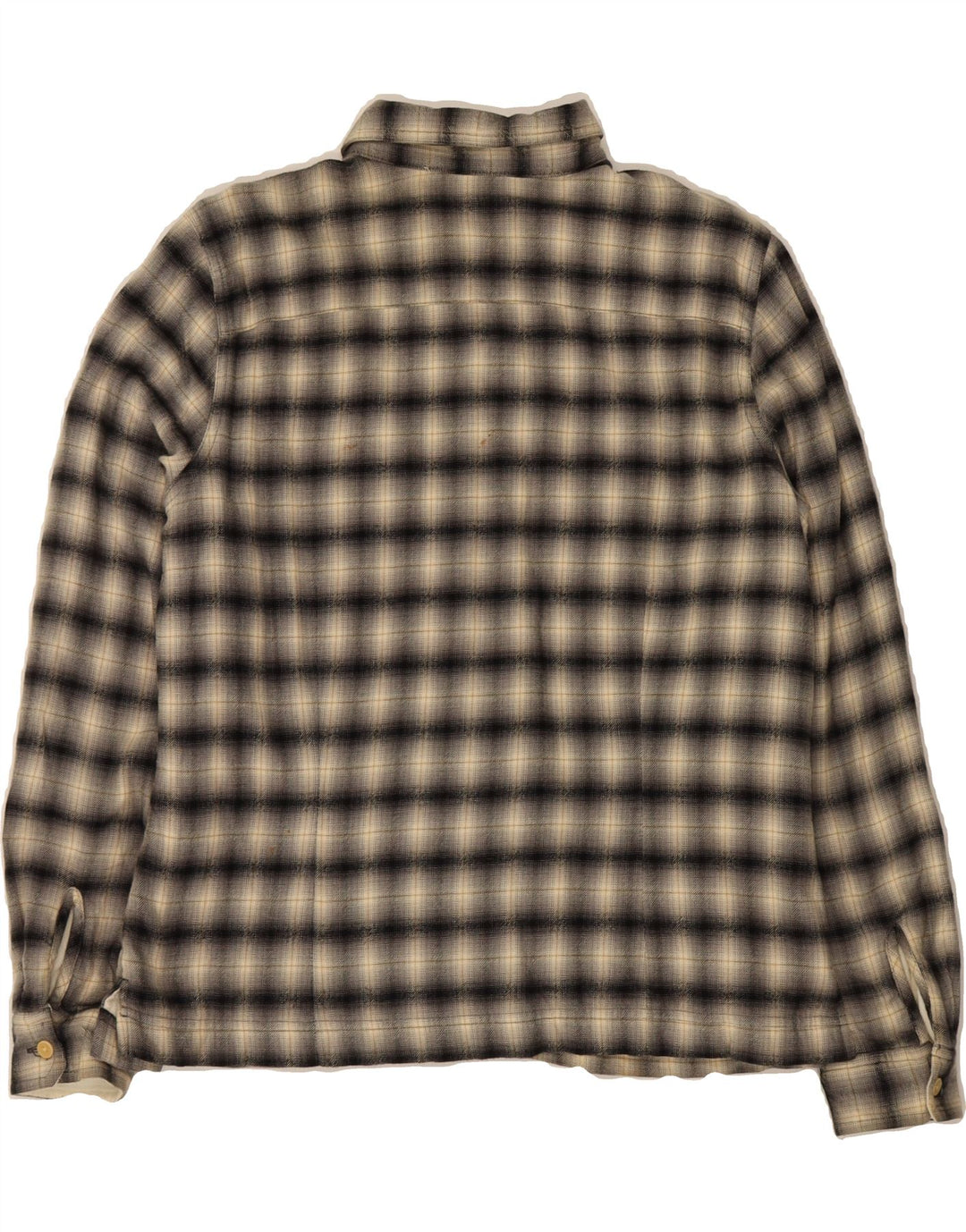 EDDIE BAUER Womens Lumberjack  Flannel Shirt UK 16 Large Beige Check Vintage Eddie Bauer and Second-Hand Eddie Bauer from Messina Hembry 