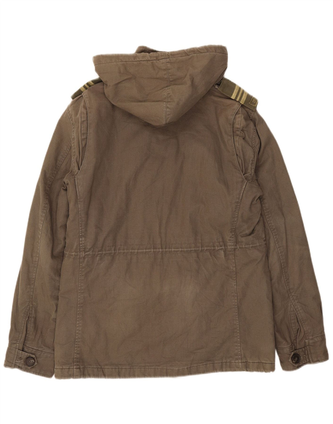 Levi's Mens Hooded Military Jacket UK 38 Medium Khaki Cotton