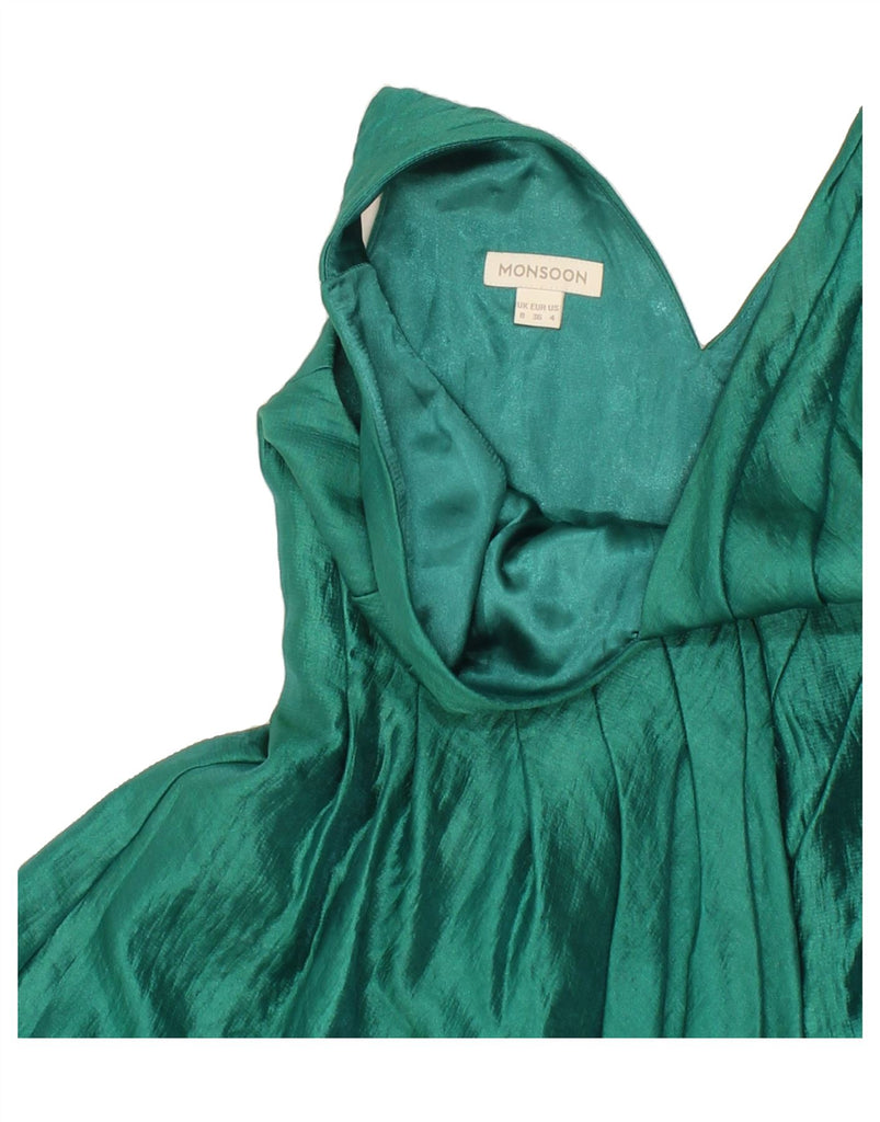 MONSOON Womens Sleeveless Bubble Dress UK 8 Small Green Viscose Vintage Monsoon and Second-Hand Monsoon from Messina Hembry 