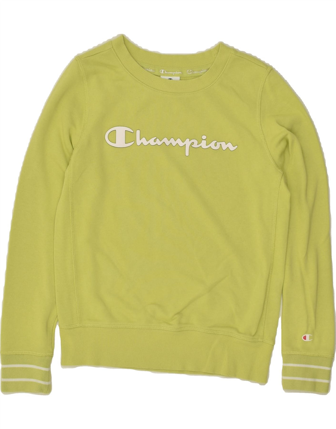 CHAMPION Womens Oversized Graphic Sweatshirt Jumper UK 6 XS Green Cotton | Vintage Champion | Thrift | Second-Hand Champion | Used Clothing | Messina Hembry 