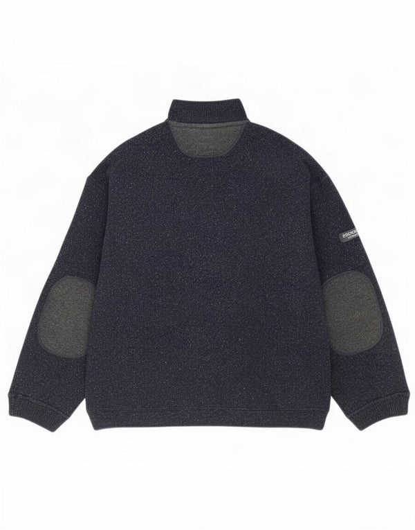 Colmar Mens Zip Neck Jumper Sweater Medium Navy Blue Flecked Wool