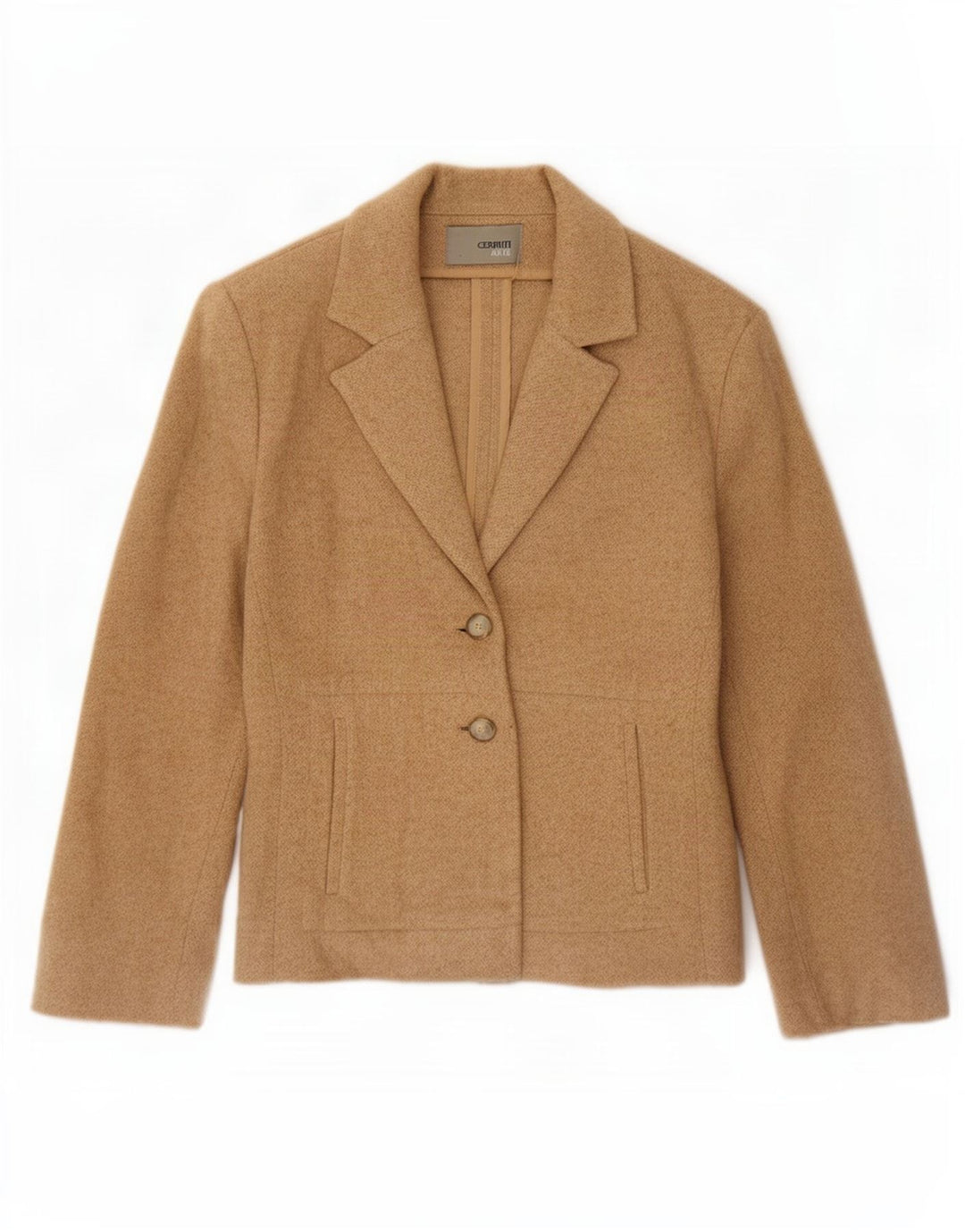 Cerruti Womens 2 Button Blazer Jacket EU 36 Small Beige Camelhair