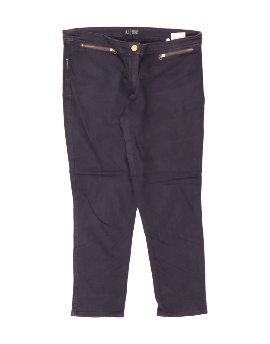 ARMANI Womens Slim Jeans EU 42 Large W32 L24 Navy Blue Cotton Vintage Armani and Second-Hand Armani from Messina Hembry 