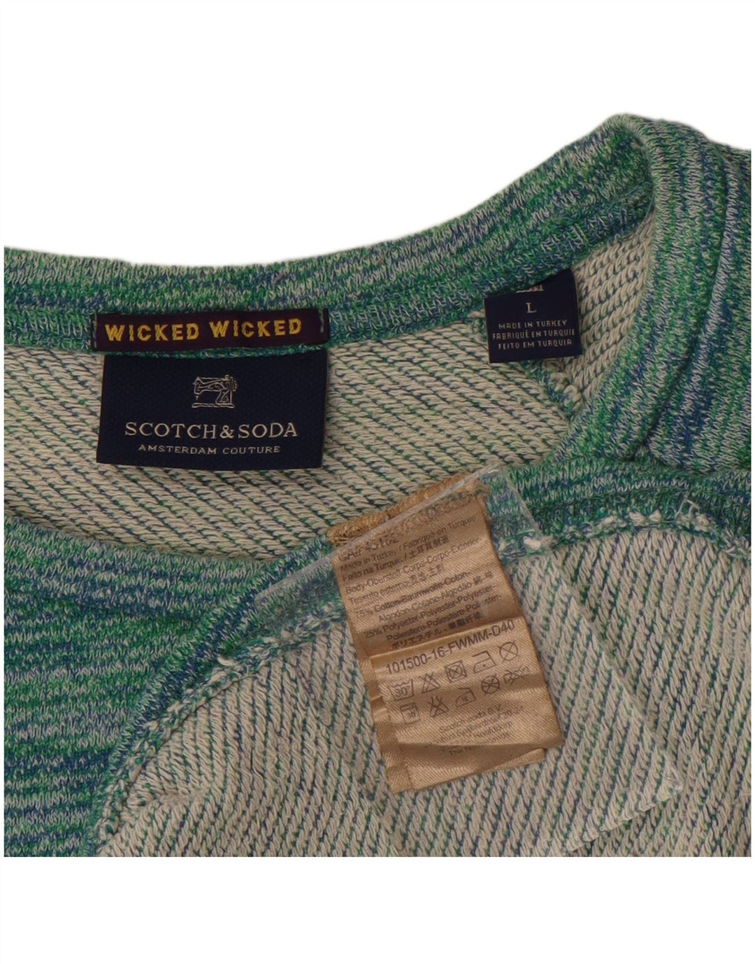 SCOTCH & SODA Womens Boat Neck Jumper Sweater UK 16 Large Green Flecked