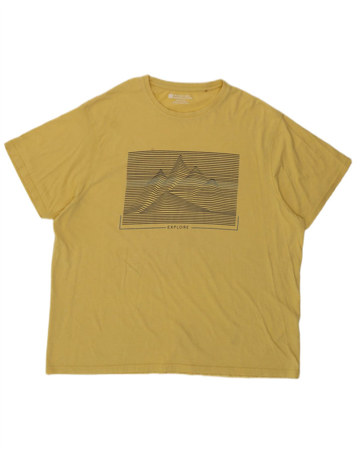 Mountain Warehouse Mens Graphic T-Shirt Top 3XL Yellow Cotton