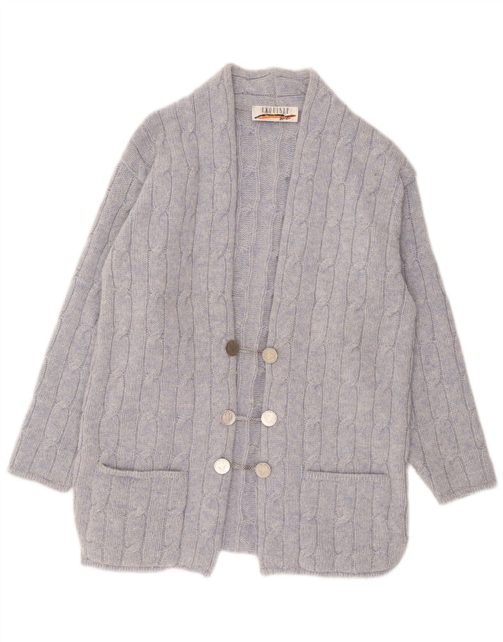 Exquisit Womens Cardigan Sweater UK 16 Large Blue Wool