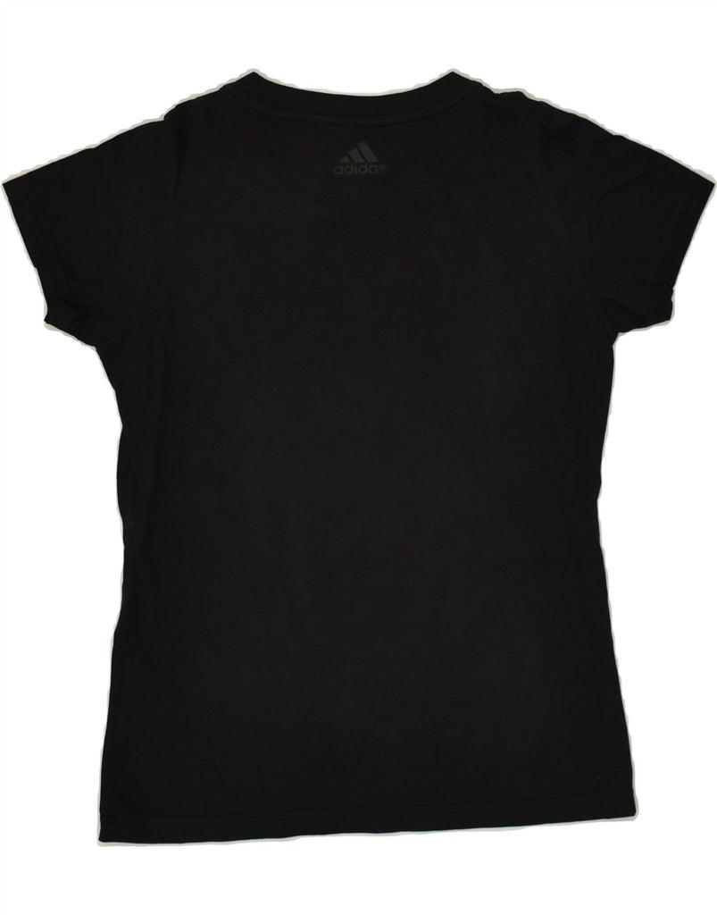 ADIDAS Womens Graphic T-Shirt Top UK 8/10 Small Black Cotton | Vintage Adidas | Thrift | Second-Hand Adidas | Used Clothing | Messina Hembry 