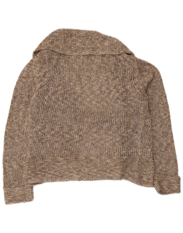 Marks & Spencer Womens Cardigan Sweater UK 12 Medium Beige Flecked Acrylic