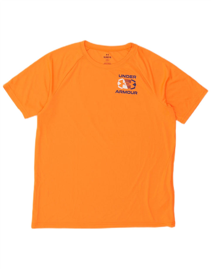 Under Armour Boys Graphic T-Shirt Top 11-12 Years Large Orange Polyester