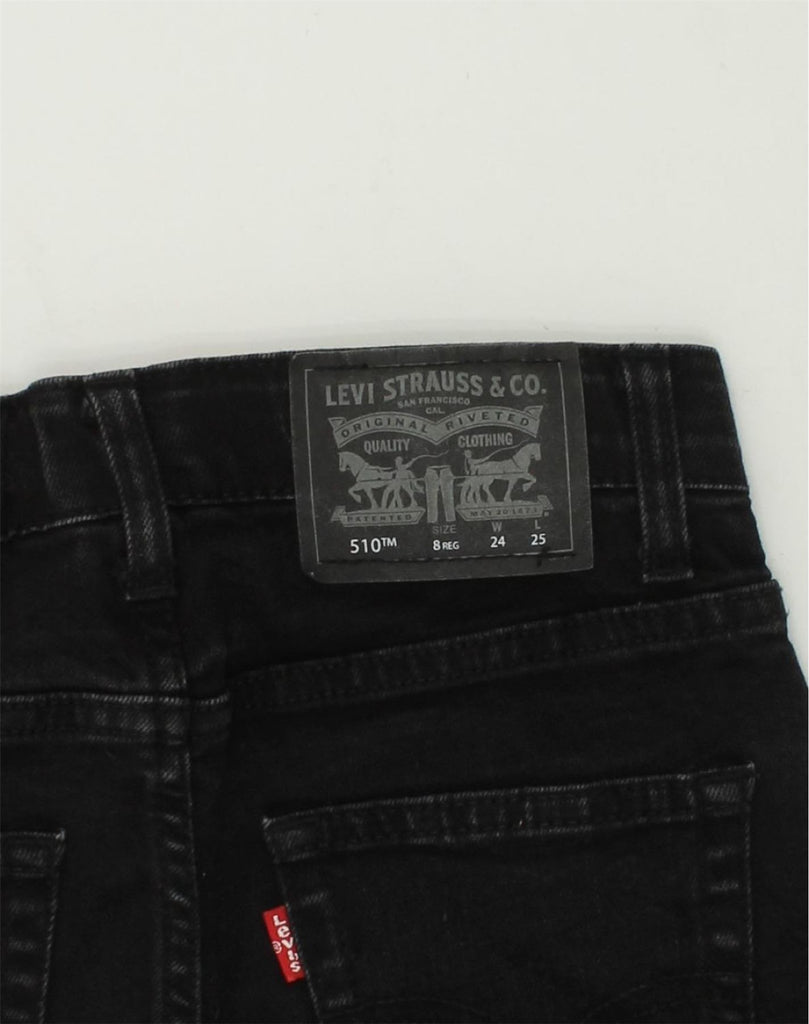 LEVI'S Boys 510 Slim Jeans 7-8 Years W24 L22  Black Cotton | Vintage Levi's | Thrift | Second-Hand Levi's | Used Clothing | Messina Hembry 